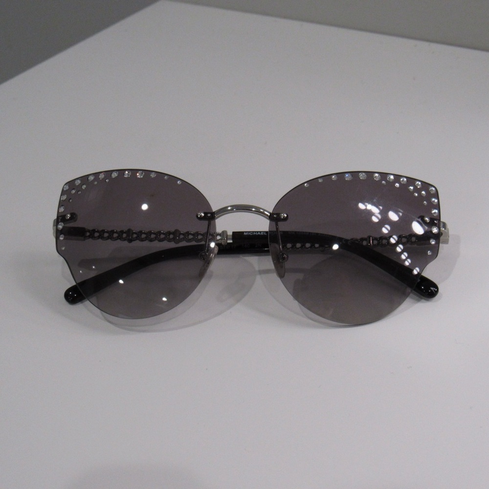 Michael Kors Black Studded Cat-Eye Sunglasses | MK1058B St. Anton - Picture 11 of 15